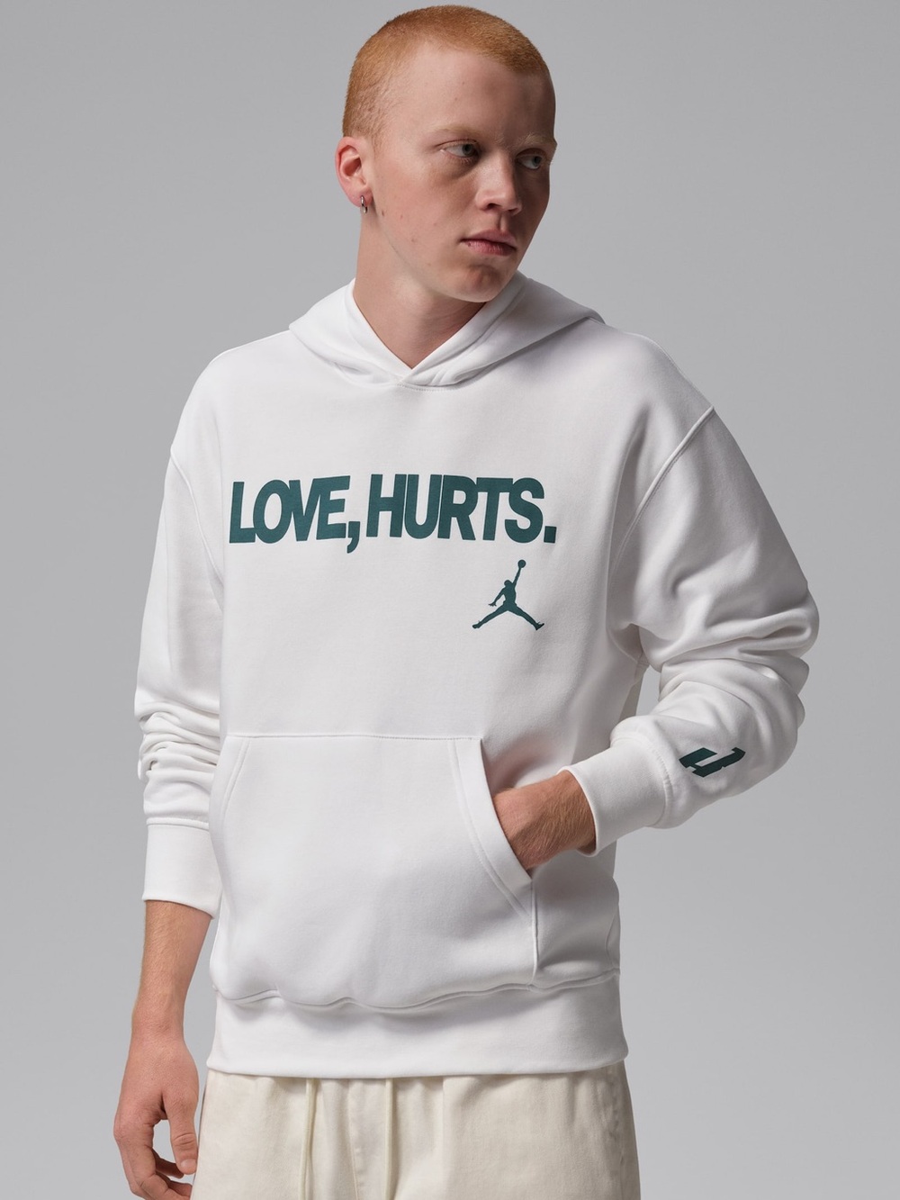NWT Jordan Men's White Philadelphia Eagles Jalen Hurts “Love, Hurts”Hoodie Sz L